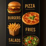 تصميم منيو لمطعم على شاشة - منيو شاشات إلكتروني