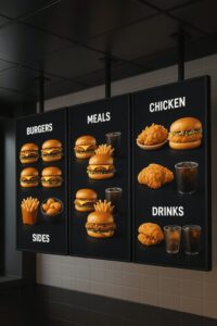 شاشات منيو المطاعم تجربة عرض حديثة وتجربة تفاعلية جذابة