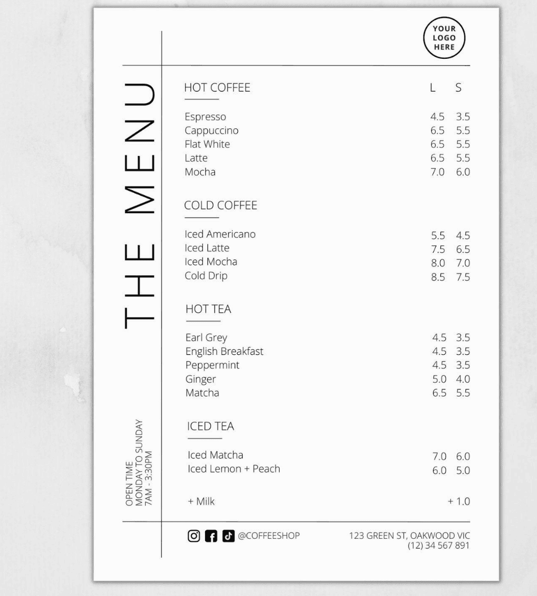 كيف اسوي منيو كوفي بالانجليزي​ ؟ - طلب منيو الالكتروني